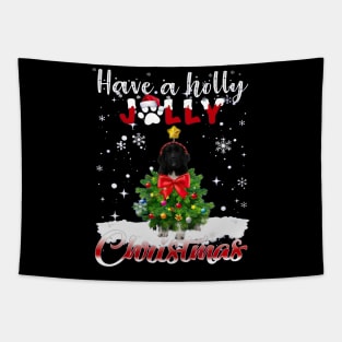Have A Holly Jolly Christmas Newfoundland Dog Xmas Tree Tapestry