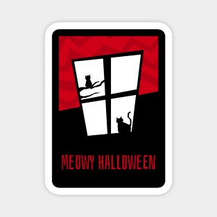 Meowy Halloween Funny Cat Design Magnet