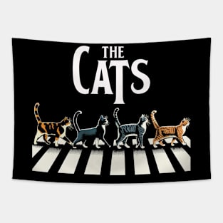 Retro Cat Rock Music Gifts Funny Cat Tapestry