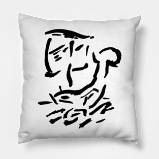 Abstract Viking Ship - INK Drawing Pillow