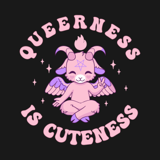 Queerness is Cuetness Cute Queer Baphomet T-Shirt