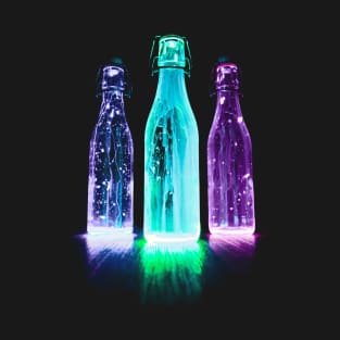 Neon Alcohol Bottle Art T-Shirt