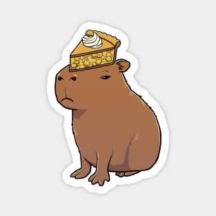 Capybara with Apple Pie on its head Magnet