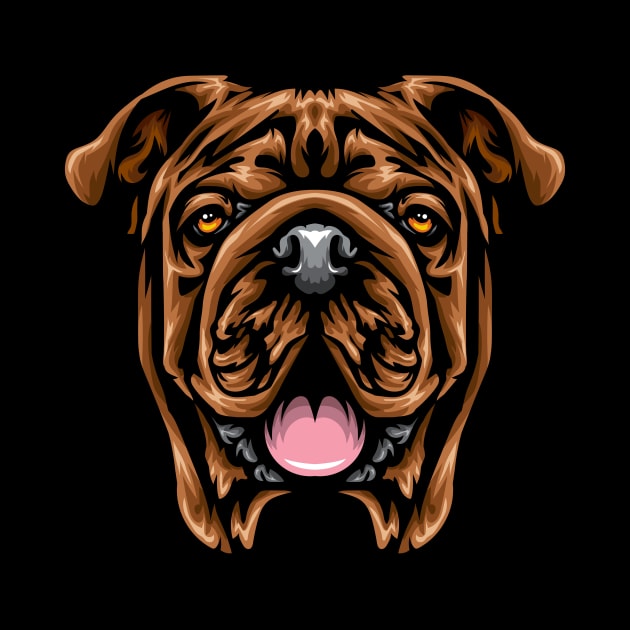 Bulldog Head Portrait Drawing Head Portrait Drawing by IPRINT