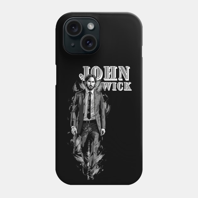 John Wick  retro art Phone Case by Aldrvnd