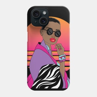 Anime Kawaii Geisha Girl in Vaporwave Aesthetic Phone Case