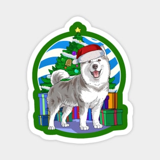 Alaskan Malamute Dog Cute Santa Christmas Gift Magnet