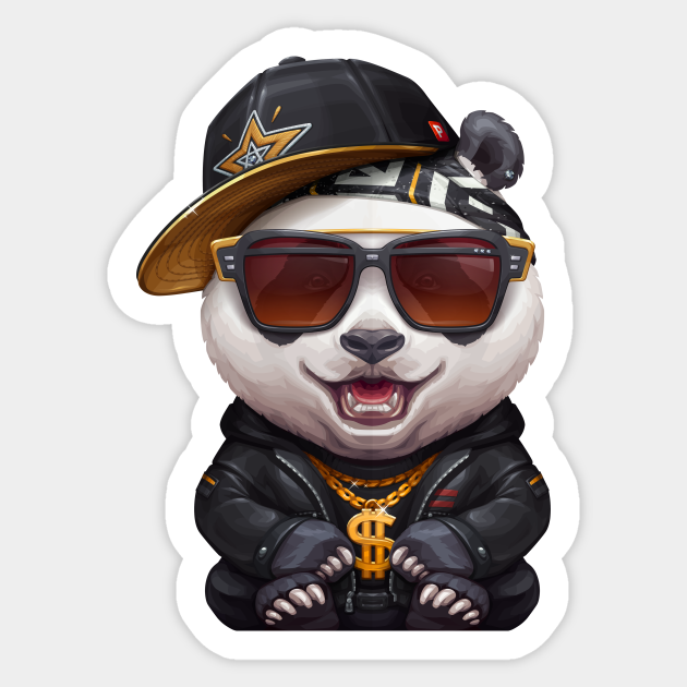 Panda Hip Hop Super Star Hip Hop Aufkleber Teepublic De