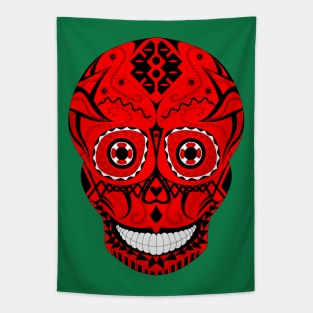 the red pattern skull in ecopop Tapestry