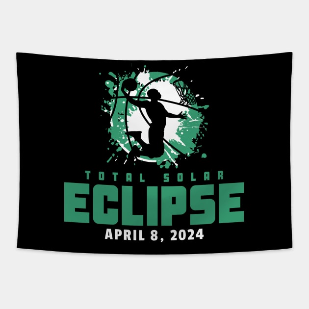 Total Solar Eclipse 2024 Basketball Tapestry by Etopix