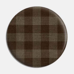 Brown and Beige Checkerboard Plaid Christmas Burlap Cloth Pin