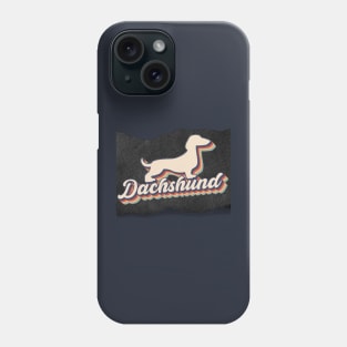 Dachshund on Black Leather Look Phone Case