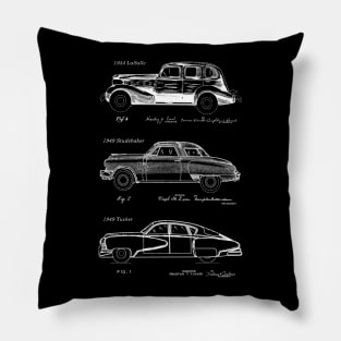 Classic Cars Patent Blueprints Pillow