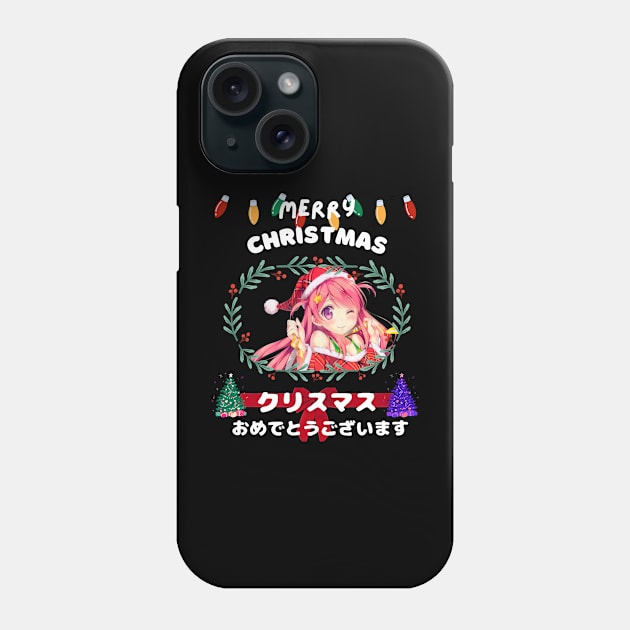 Merry Christmas kawaii Phone Case by Tee Trendz