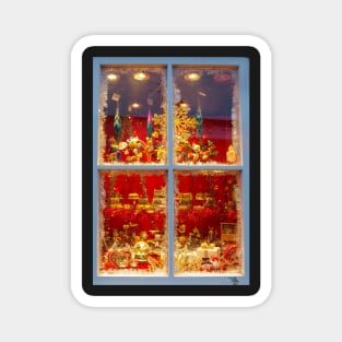 christmas display window festive toys Magnet