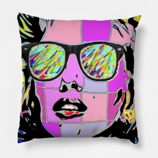 pop art retro vintage art Pillow