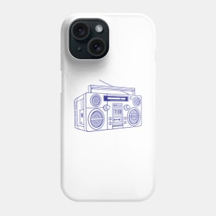 Boombox (Blue Lines) Analog / Music Phone Case