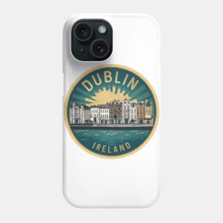 Retro Vintage Dublin Cityscape Sticker Phone Case