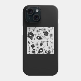 Crosses & Flowers: Grey Phone Case