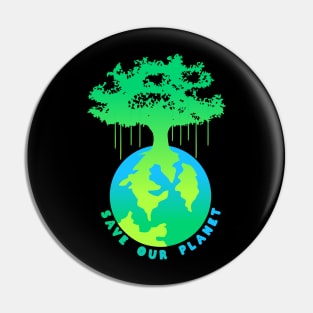 Save Our Planet International Earth day design Pin