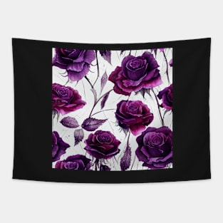 Watercolor rose pattern design Tapestry