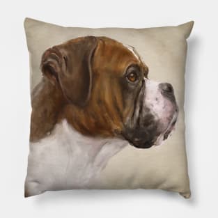 Oil Painting of a Gorgeous Boxer Dog Pillow