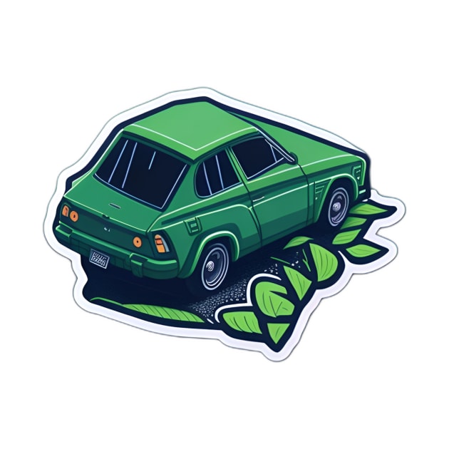 green car, 3d style green car by emofix