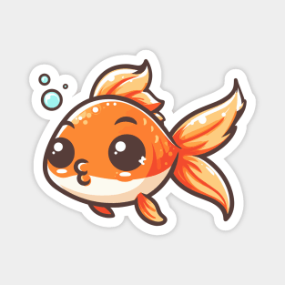 Cute Vectoral Goldfish Face Magnet