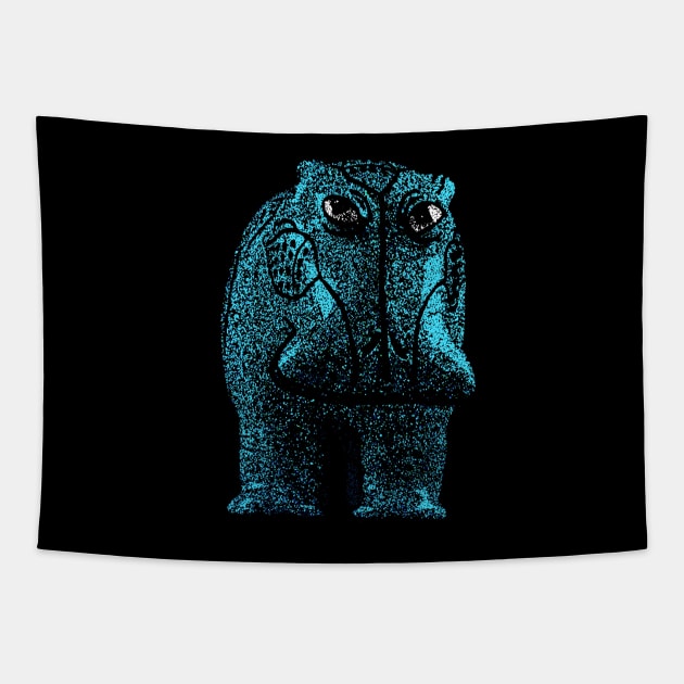 Blue Hippo Tapestry by bronzarino