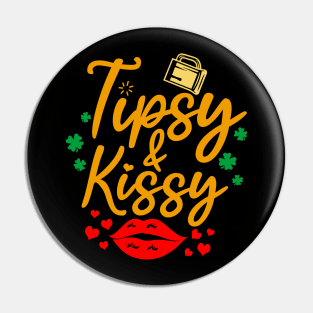 Funny Saint Patrick's Day Shamrock Drinking Kiss Me I'm Irish Meme Pin