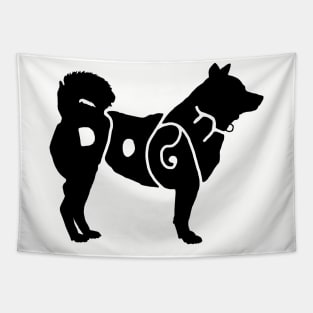 Black Doge - A Shiba Inu Typography Tapestry