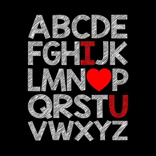 Alphabet ABC I Love You Valentines Day Heart Girls Boys by jadolomadolo