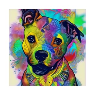 Abstract Pitbull Puppy Vanitas T-Shirt