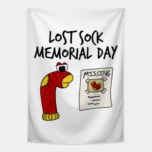 Lost Sock Memorial Day Funny Doodle Tapestry