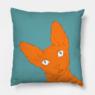 Orange Sphynx Cat Pillow