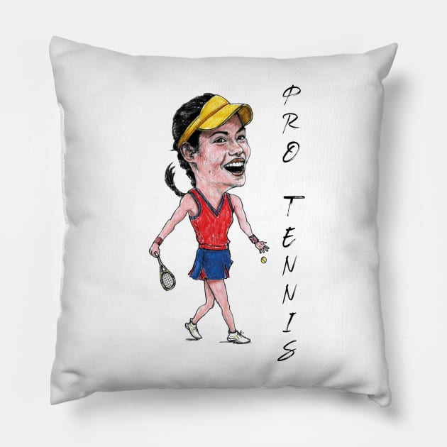 Emma Raducanu Pro Tennis Pillow by dizzycat-biz