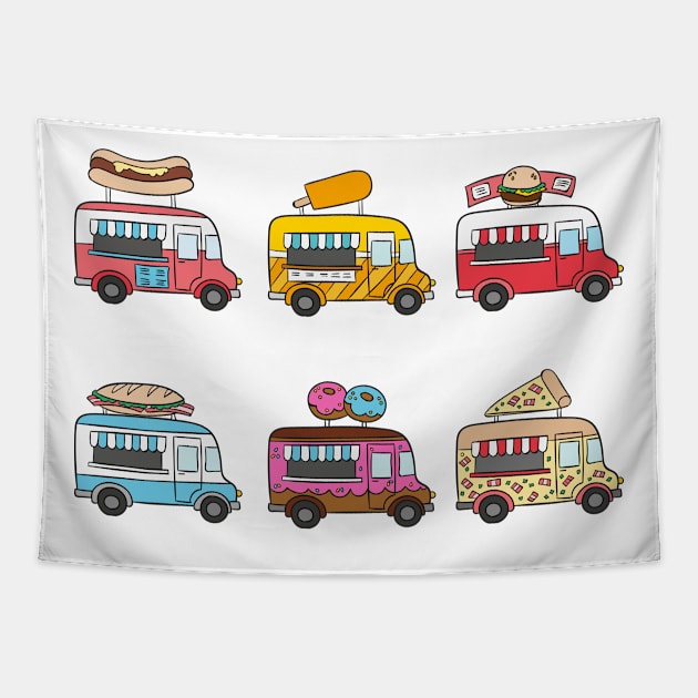 Food Trucks Tapestry by Mako Design 