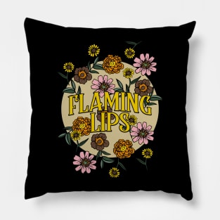 Flaming Lips Name Personalized Flower Retro Floral 80s 90s Name Style Pillow