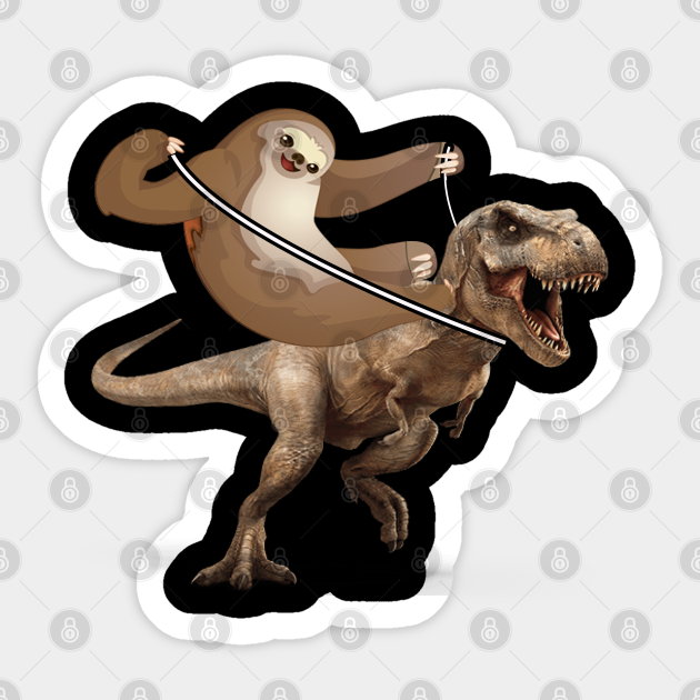 sloth riding t rex