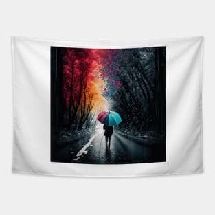 Living Life in Colour Walking in the Rain Tapestry