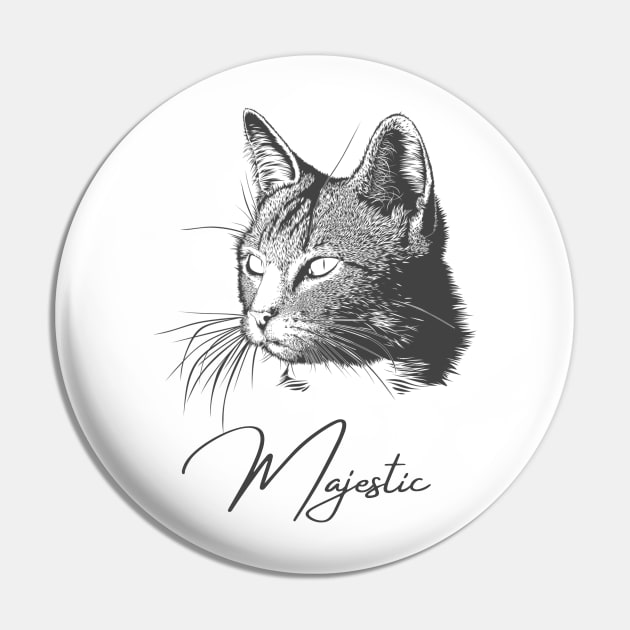 Majestic Fluffy Cute Cat Pin by MinimalSpace