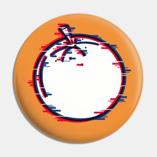 Orange design with a glitch effect Pin