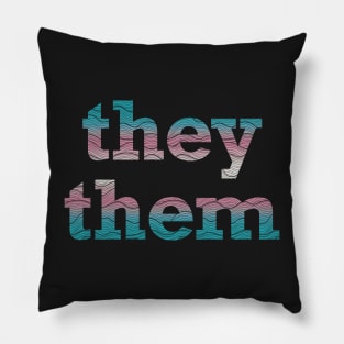 Trans Pride They Them Waves Pillow