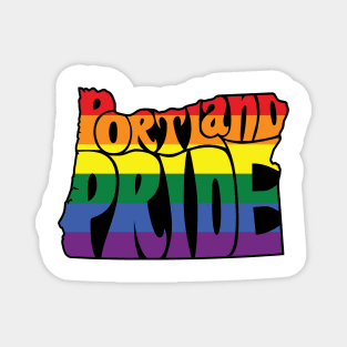 Portland Pride Festival - Rainbow - Oregon Silhouette Magnet