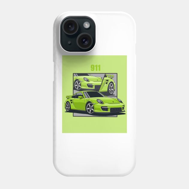 green porsche Phone Case by Oshalkastore