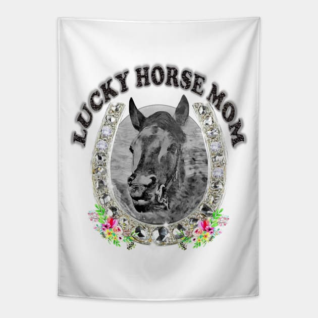 Lucky Horse Mom Tapestry by KC Morcom aka KCM Gems n Bling aka KCM Inspirations