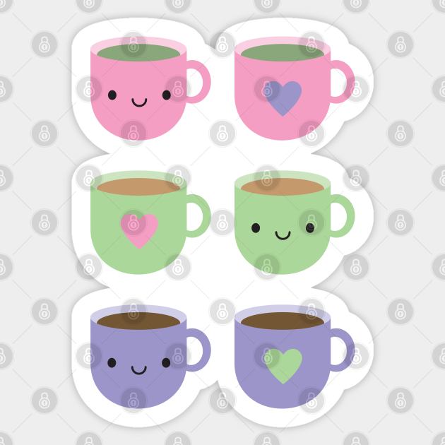 Time For Tea Kawaii Cup Of Tea Kawaii Tea Cup Sticker Teepublic