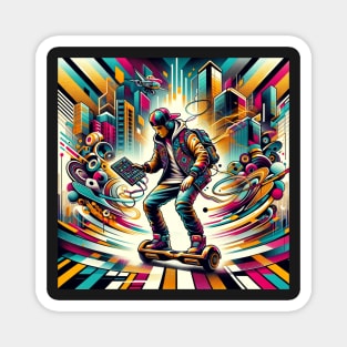 Futuristic Beat Navigator: Urban Soundscapes Magnet