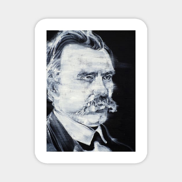 FRIEDRICH NIETZSCHE acrylic portrait Magnet by lautir