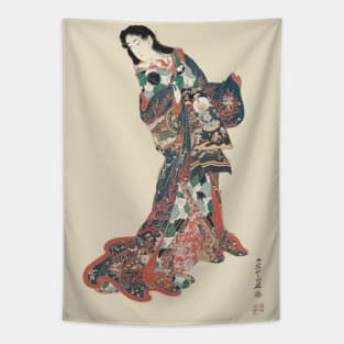 Japanese Lady with colorful dress Tapestry